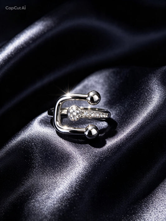 Anello Industrial-Chic "Eclisse" – Acciaio Inossidabile