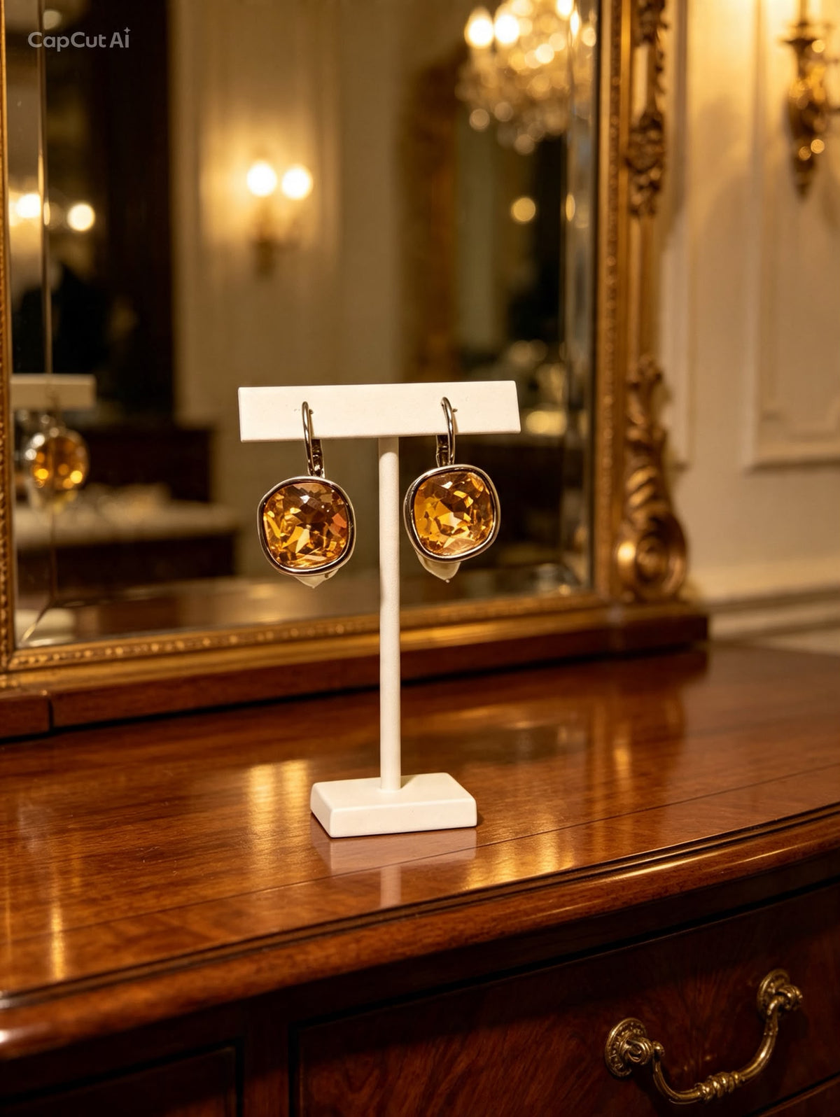 Orecchini Pendenti Nectar Drop con cristallo cushion