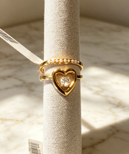 Anello Double Layer "Aura d'Amore" in Acciaio
