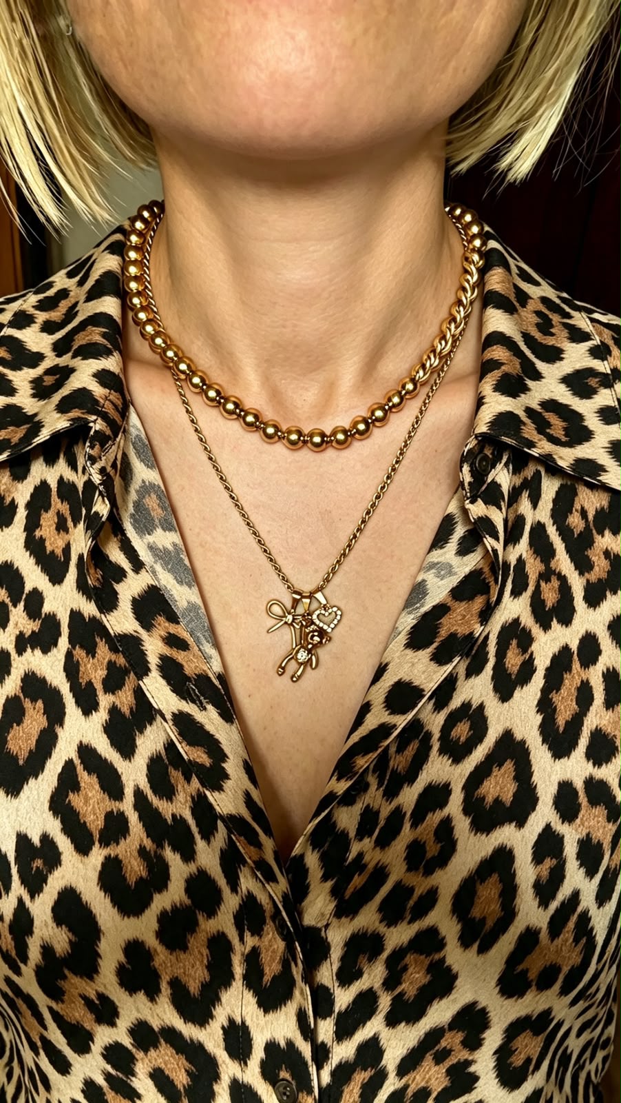 Collana Coquette Teddy Charm in Acciaio Inossidabile