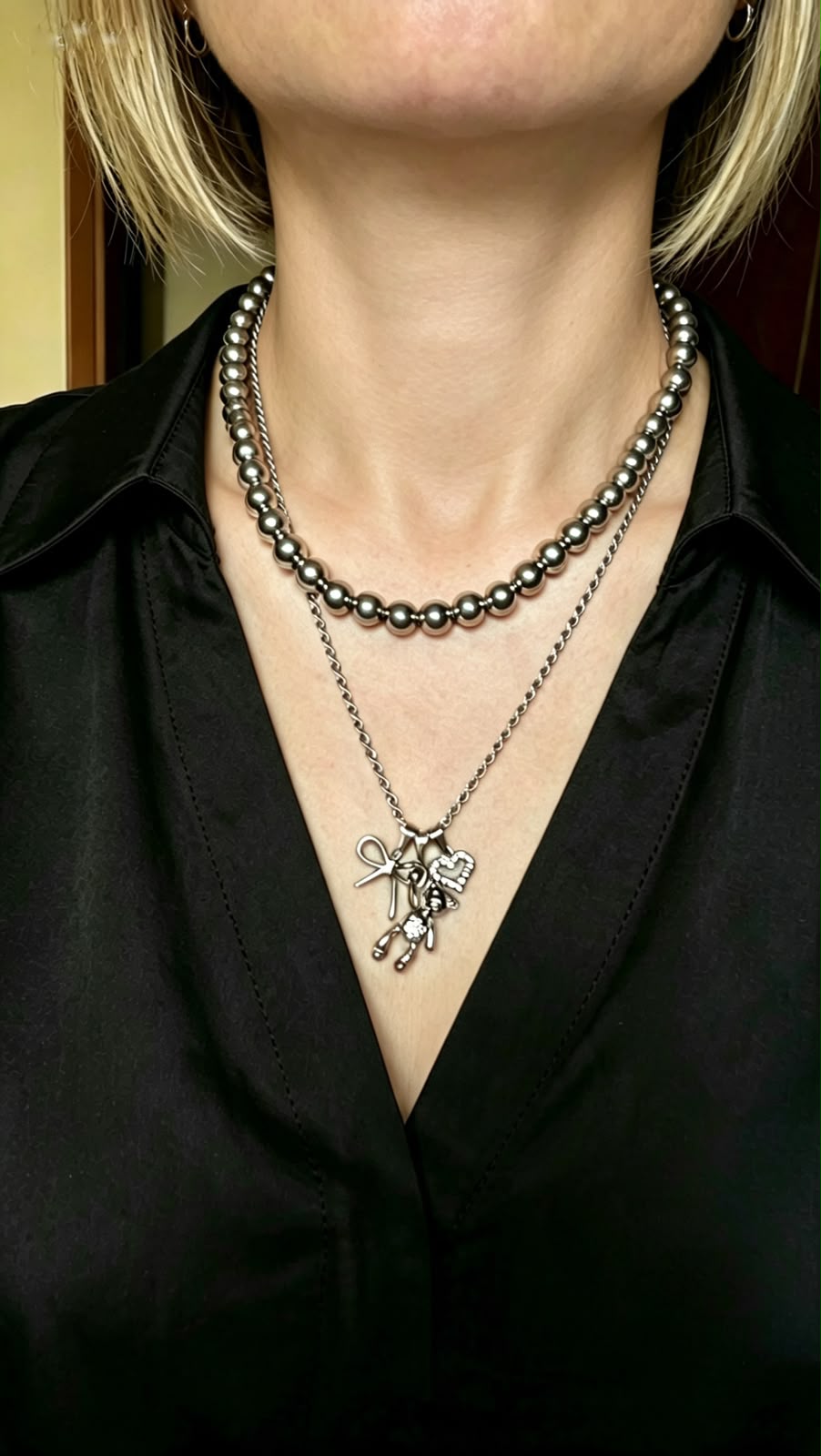 Collana Coquette Teddy Charm in Acciaio Inossidabile