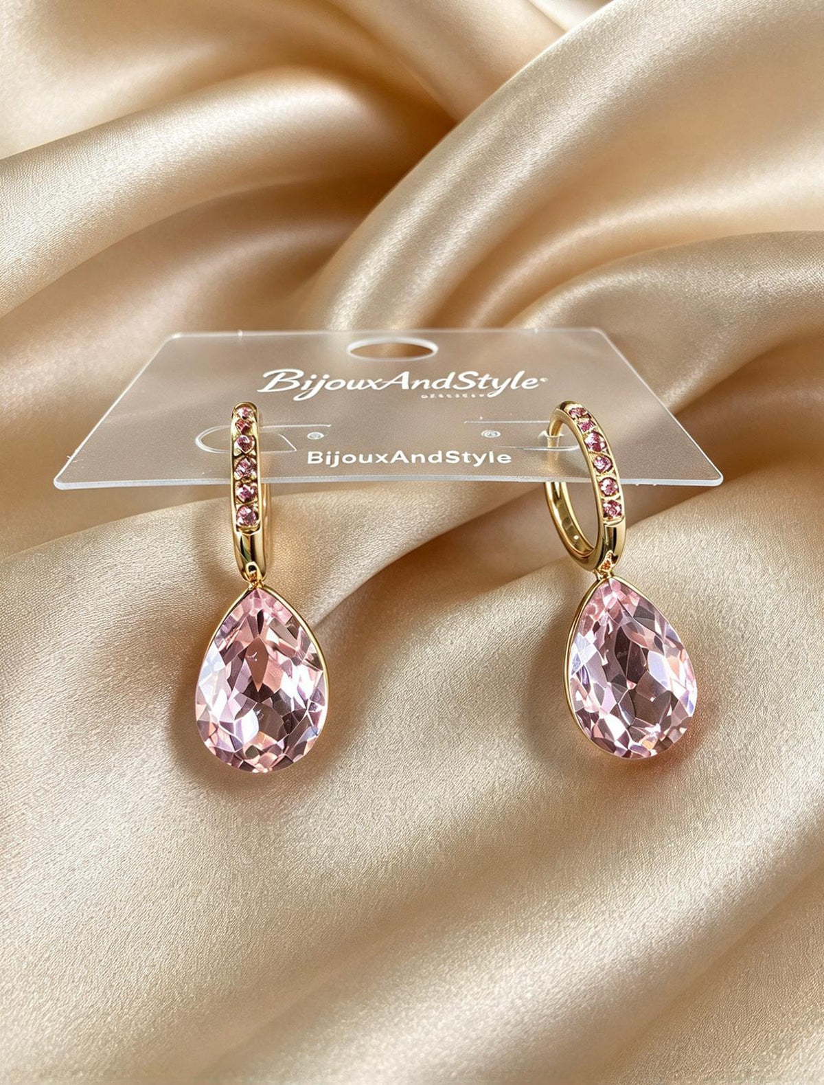 Orecchini Pendenti Crystal Drop in Acciaio e Strass