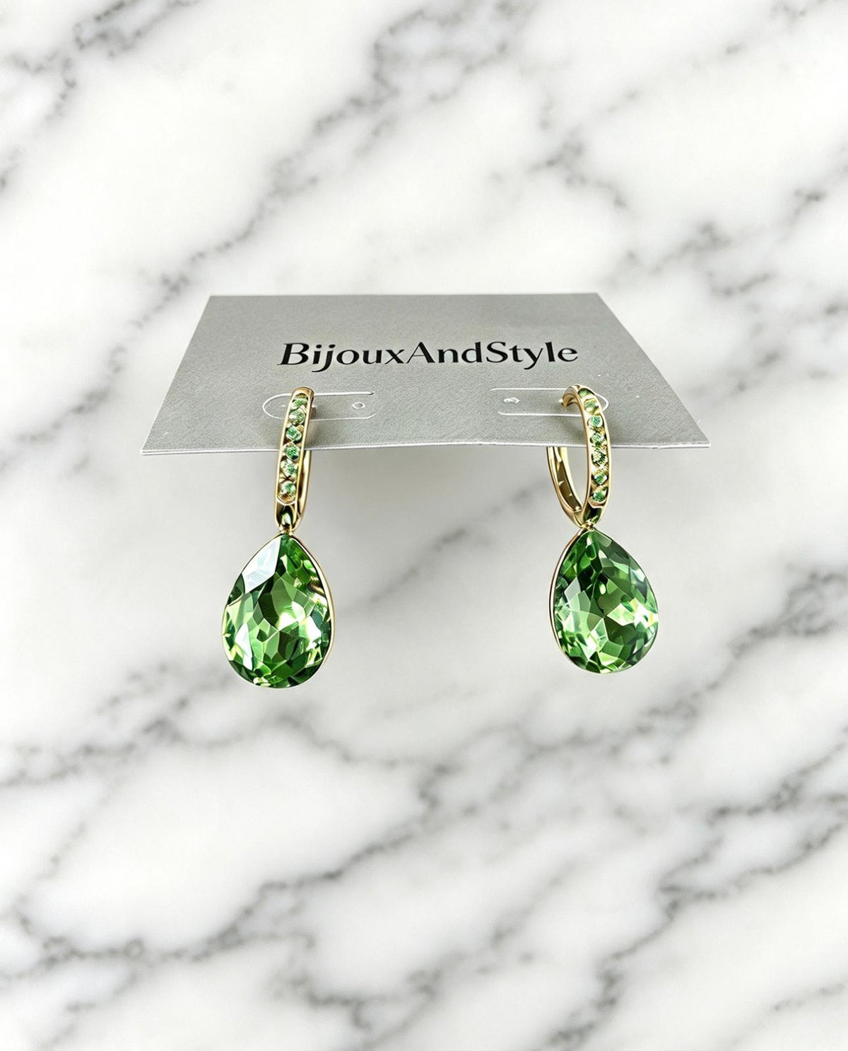 Orecchini Pendenti Crystal Drop in Acciaio e Strass