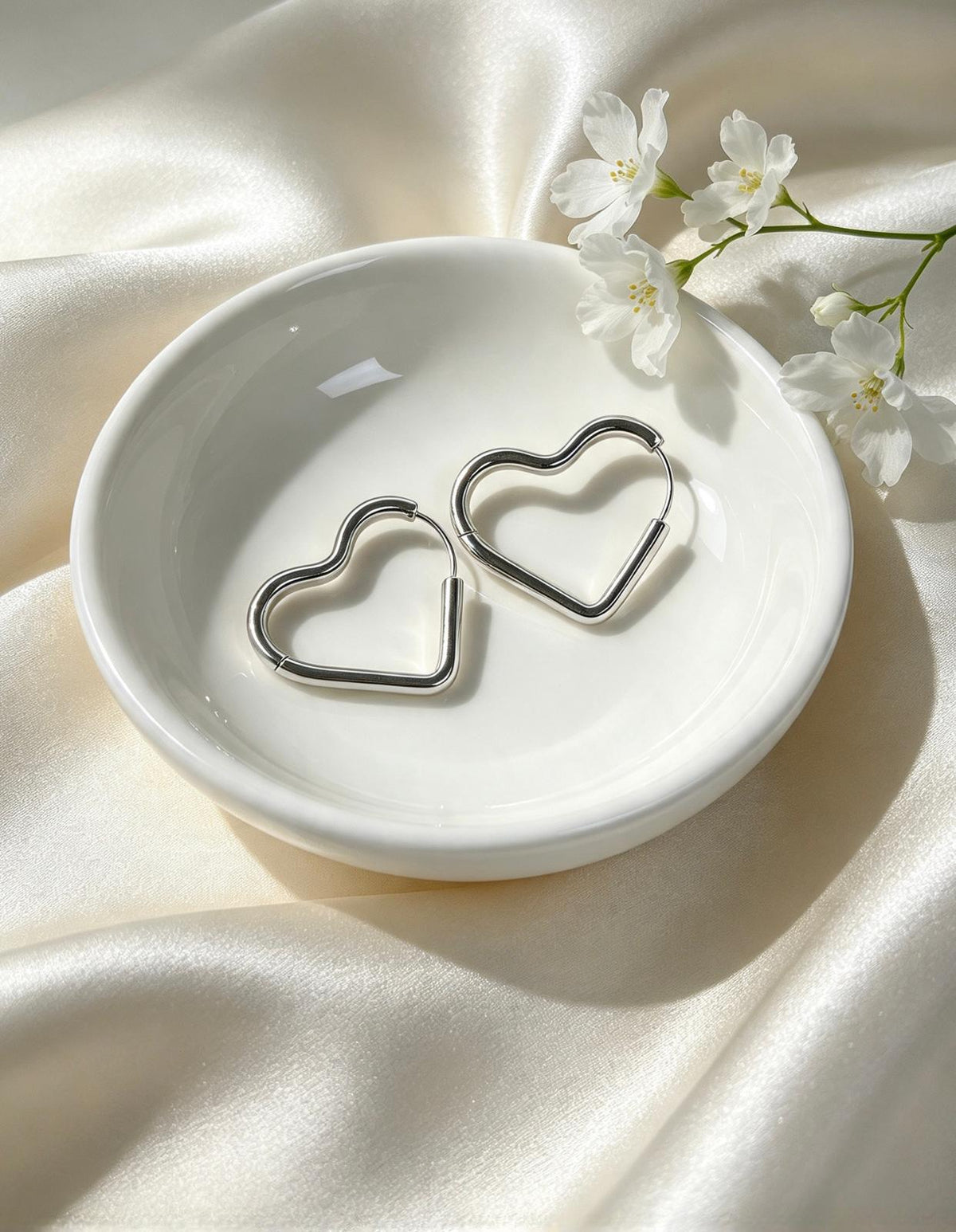 Orecchini Hoop Sweet Heart in Acciaio