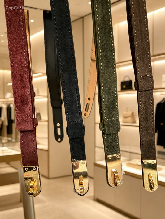 Cintura Scorrevole Universale in Camoscio – Collezione Gold